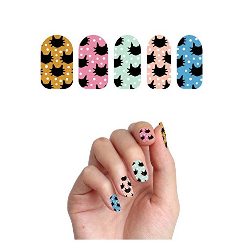 Tattify Nail Wraps, Meow-za Cat (Set of 22)