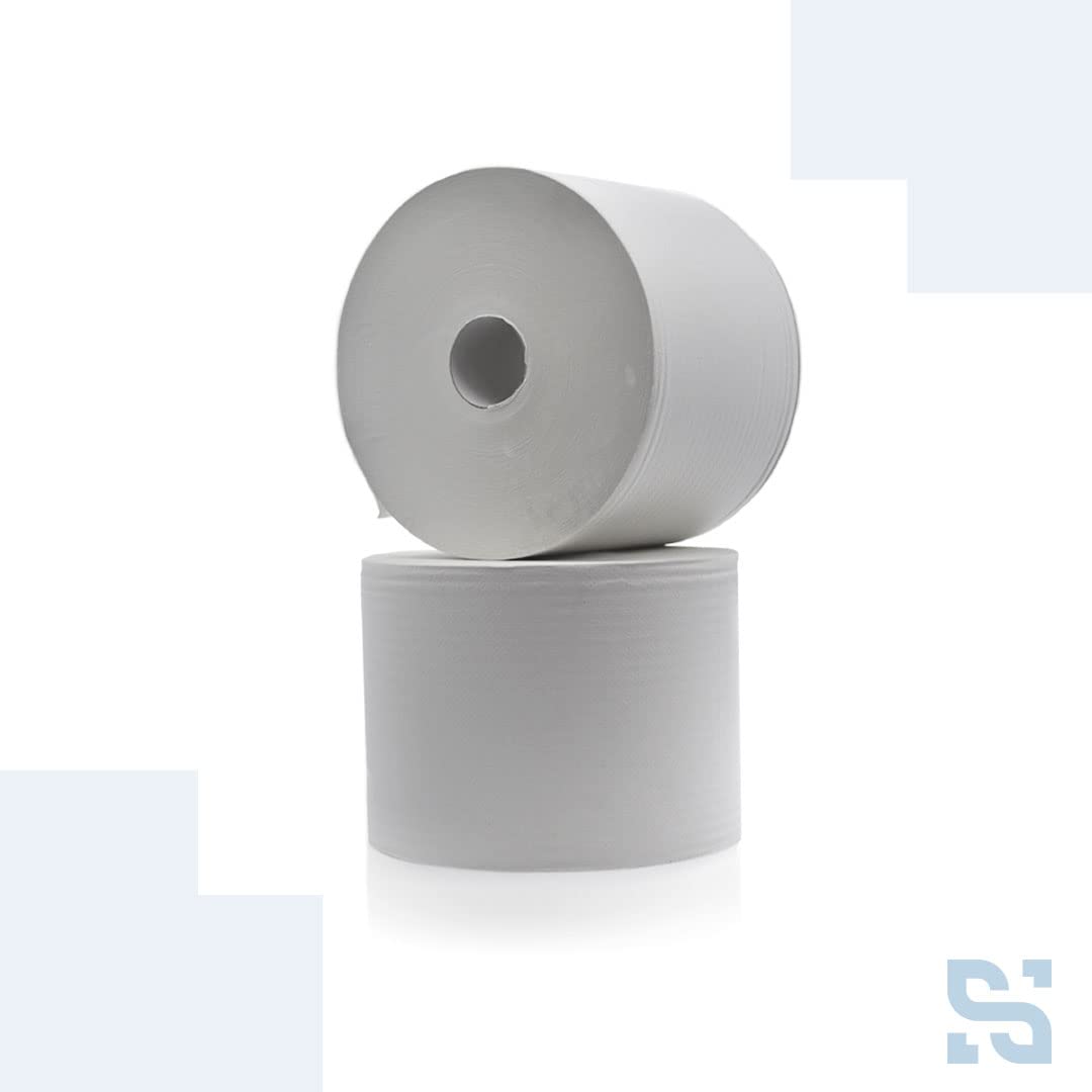 Bobina industrial gofrada 500 metros, color blanco, envase de 2 unidades