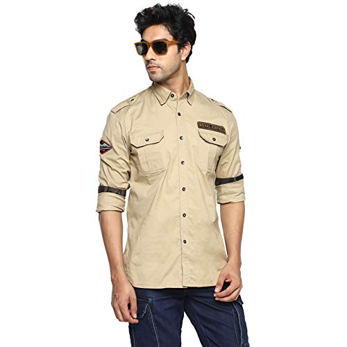 Military Badge Shirt, Khaki 