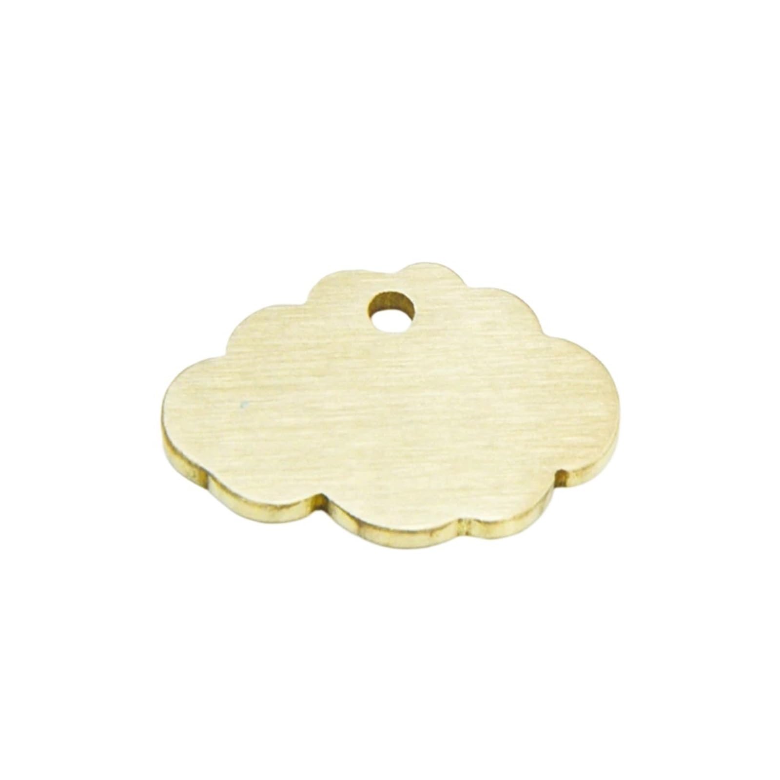 Messingplaketten 10 Stück Messing-Wolkenrohlinge, Metall-Stanzetiketten | Gravur von Schlüsselanhängern, 30 mm x 20 mm