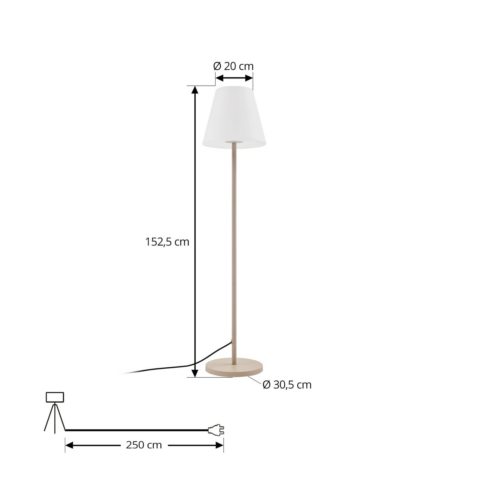 Lucande Luminaire de terrasse Jaimy Beige E27