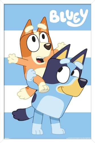Bluey - Stripes Wall Poster, 22.4L" x 14.7W", White Framed Version
