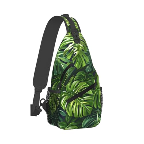 Mochila tipo bandolera con estampado hojas para adultos miniatura 2
