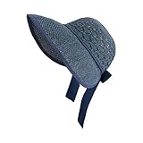 BESPORTBLE Portable Wide Brim Straw Sun Hat for Outdoor Use Large Brim UV Protection Lightweight and Beach Hat Craftsmanship Fashionable Sun-Shading Headwear for Men and Women Dark Blue