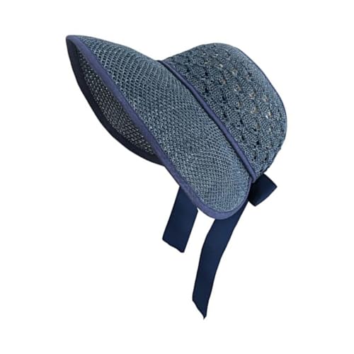 BESPORTBLE Portable Wide Brim Straw Sun Hat for Outdoor Use Large Brim UV Protection Lightweight and Beach Hat Craftsmanship Fashionable Sun-Shading Headwear for Men and Women Dark Blue