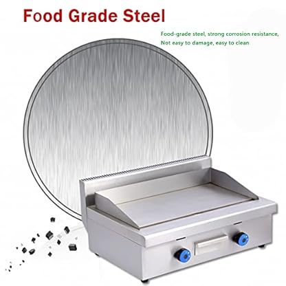 Kommerzielle Propangas-Grillplatte, 2 Edelstahl-Brenner, Tischgas, tragbarer Tisch-Tischgrill, große antihaftbeschichtete Stahl-Grillplatte, Teppanyaki-Kochplatte, tragbarer Flachg – Bild 7