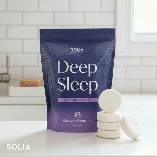 Image of Solia Natural Lavender Shower Steamers - Patent-Pending - Real Essential Oil Lavender Tablets, Spa Steamers Aromatherapy, 15-Pack