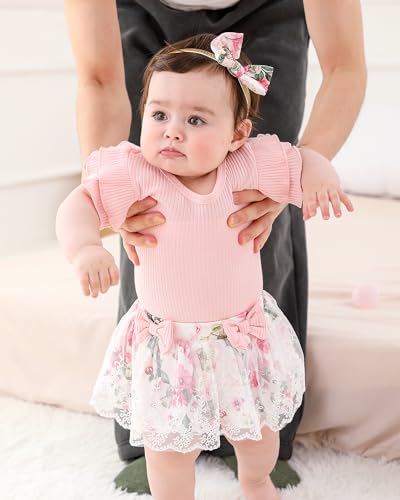Mioglrie Preemie Clothes Girl Newborn Girl Outfits Infant Baby Girl Clothes Summer Romper Dress Shorts Set3