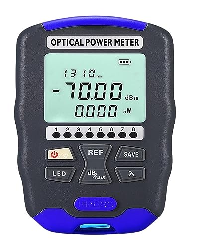 YQVEOT Probador de Fibra óptica, Mini medidor de Potencia óptica Recargable, probador de Cable de Fibra óptica OPM AUA-D7/D5/DC7/DC5, -70~+10/-50+26dbm SC/FC/ST Puerto Universal(AUA-DC5 with FC-LC)