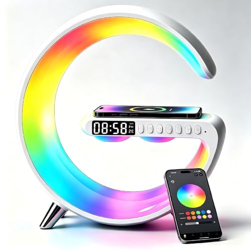 RGFF 5 in 1 LED Table Lamp with Wireless Charging Bluetooth Speaker