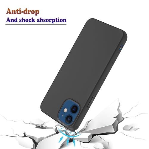 Image of Plus Protection Matte Finished Back Cover Case for Apple iPhone 12 Mini | Rubberized TPU | Slim Thin Soft Matte Flexible Matte Touch Shockproof - Matte Black