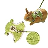 Copfeu Rabbit Harness and Leash Set Adjustable Bunny Harness Leash Ferret Harness Guinea Pig Harness Ferret Leash for Small Pets Walking Outdoor (Small,Green)