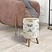 EINGDVPRWEK Trash Can with Lid Safari Animals Watercolor Cute Baby Nursery Seamless Pattern Press Top Round Small Garbage Bin with Wooden Legs Waste Basket for Kitchen Bedroom Nursery 7L/1.8 Gallon