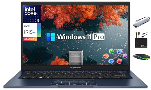 Image of ASUS Vivobook Laptop Business Computer 2025-2026, Lifetime Microsoft Office, Copilot, 14 inch FHD Display, 10-Core Intel i5 CPU, 16GB RAM, 1TB Storage (512GB SSD + 500GB Ext), MarxsolAccessory, Win 11 Pro