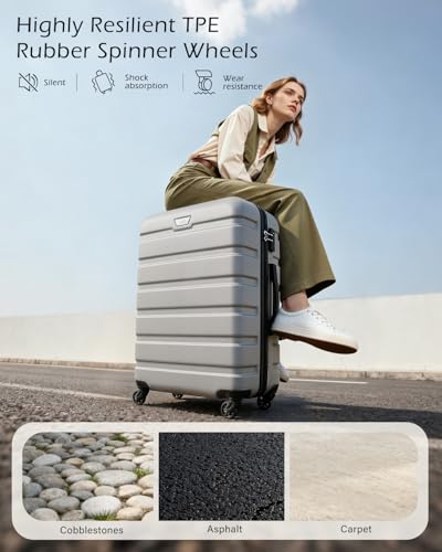 COOLIFE Suitcase Trolley Carry On Hand Cabin Luggage Hard Shell Travel Bag Lightweight with TSA Lock and Durable 4 Spinner Wheels (Bright Silver, 3 Pcs Set) - Image 4