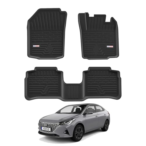 Image of 3D TPE Car Floor Mat for Verna (2023 Onwards) Custom Fit, Heavy Duty & Anti-Slip Floor Mat | Easy to Clean, All Weather Resistant, Waterproof & Dustproof Car Foot Mat for Verna