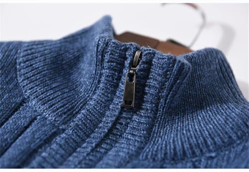 Men's Knit Zippers Cardigan Casual Long Sleeve Knitted Solid Color Cardigans4