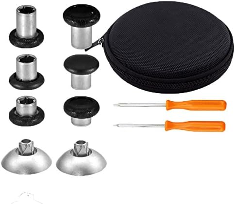 WPS 8 Pcs Replacement Swap thumbsticks Fits for PS4 DualShock 4 Controller Xbox One Elite Controller Xbox One Controller - Silver