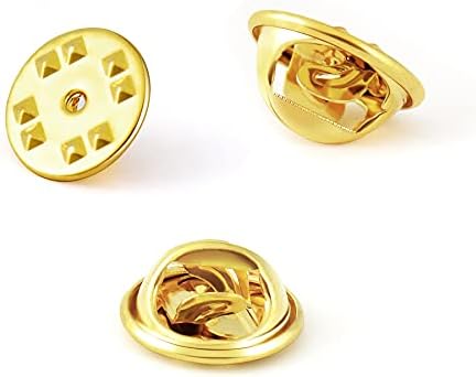 Pin Backs, Lapel Pin Backs, 50PCS Brass Metal Pin Backings for Brooch Tie Hat Badge Insignia, Gold