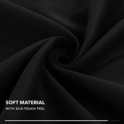 Image of Deconovo Sliding Door Curtains 80 Inches Wide - Extra Wide Curtain Panels for Patio Door, Blackout Grommet Drapes for Office(80W x 84L Inch, Black, 1 Panel)