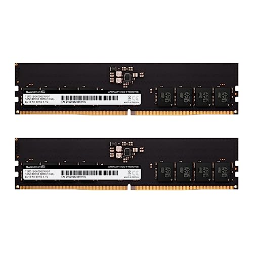 Image of TEAMGROUP Elite DDR5 32GB Kit (2x16GB) 6000Mhz PC5-48000 CL48 Non-ECC Unbuffered UDIMM 288 Pin PC Computer Desktop Memory Module Ram Supports Intel & AMD TED532G6000C48DC01