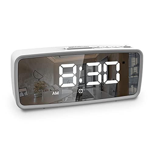 Image of Small Desk Clock, Digital Alarm Clock Battery Operated for Bedroom, with Dimmer, Dual Alarms, Snooze, Electric Bedside Desk Clock for Home, Office, Teens