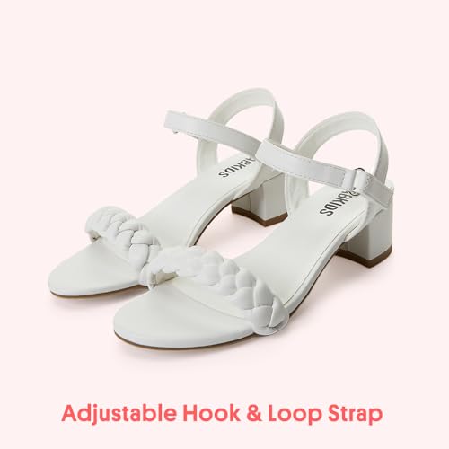 Image of FabKids Girls Braided Open Toe Ankle Strap Flat Lightly Padded Sandals Summer Holiday Party Dress Shoes for Toddler Little Kid Big Kid
