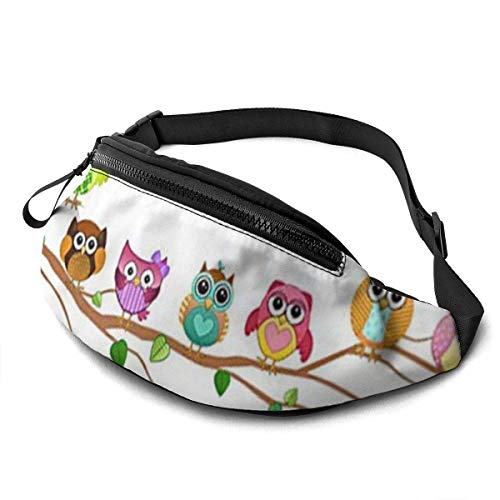 XCNGG Bolso de cintura corriente bolso de cintura de ocio bolso de cintura bolso de cintura de moda Owls On Branch Waist Pack Bag for Men Women,Casual Fanny Packs with Headphone Socket Hip Bum Bag for