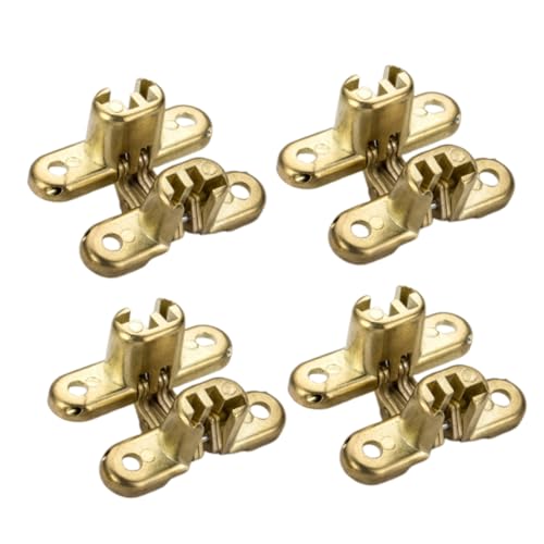 Operitacx 4 pezzi Cerniera Croce Invisibile in Spessa Mobili Silenziosi e Resistenti per Porte e Tavoli Senza per Mobili e Progetti Te