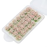Hierba estática con flores silvestres mixtas para cubrir el suelo realista en modelos en miniatura y paisajismo artesanal (rosa)