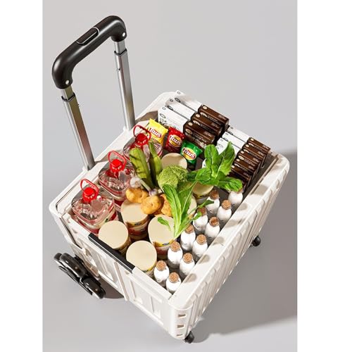 Faltbarer Einkaufstrolley mit Rädern - Treppensteigwagen Verstellbarer Teleskop-Aluminiumgriff Ideal für Garten & Camping Leicht und Tragbar Einkaufshelfer – Bild 6