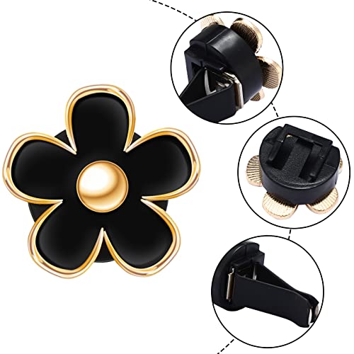Image of Frienda 6 Pcs Daisy Flower Air Vent Clip Accessories Air Conditioning Outlet Clip Car Air Freshener Dashboard Accessories Charm Car Inter Decor(2.5 cm, 3 cm, 3.3 cm,Black)
