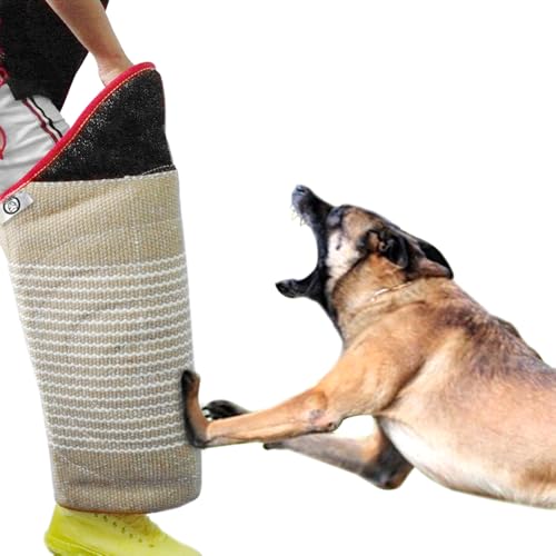 PET ARTIST Professional Jute Dog Training Bite Leg Sleeve with Handle for Training Work Dog Puppy,Long Leg Training Sleeve Fit Malinois German Shepherd Mastiff