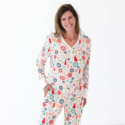 Image of Little Sleepies Womens Pajama Top, Viscose from Bamboo, Henley Button Up Nursing PJs, Family Matching Pajamas for Women Set