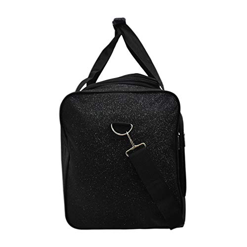 NGIL Black Glitter Canvas Carry on 20" Duffle Bag2