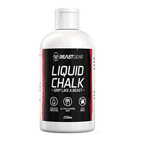Beast Gear Liquid Chalk Advanced Formula for Extra Grip, Reduced Sweat and High Performance. Perfect for Weightlifting, Crossfit, Rock Climbing, Bouldering & Pole Dancing. 250 ml Cover