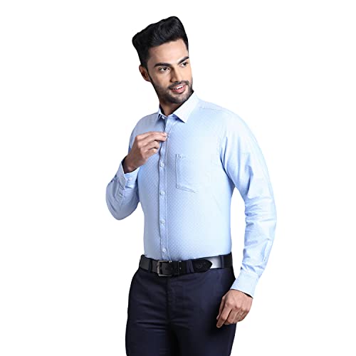 Image of Colorplus Men's Pure Cotton Stripe Pattern Contemporary Fit Spread Collar Full Sleeve Casual Shirt