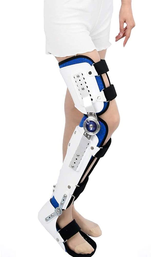 NGDFGR Hinged Knee Foot Support Brace, Adjustable Post Op Orthosis Immobilizer Proteor, Full Leg Stabilizer Knee Orthosis Splint,Right