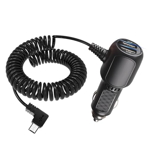 Mini chargeur de voiture USB double port pour GPS Garmin Nuvi – Câble de charge USB de rechange compatible avec Garmin GPS RV, zumo, eTrex, DriveSmart...
