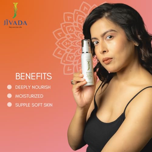 Image of Jivada Emollient Body Lotion with Argan Oil, Aloe Vera, Vitamin C & HA | For Deeply Nourished, Moisturized Skin | Dry & Rough Skin|All Skin Types| Women & Men | Sulphate & Paraben Free | 100 ml