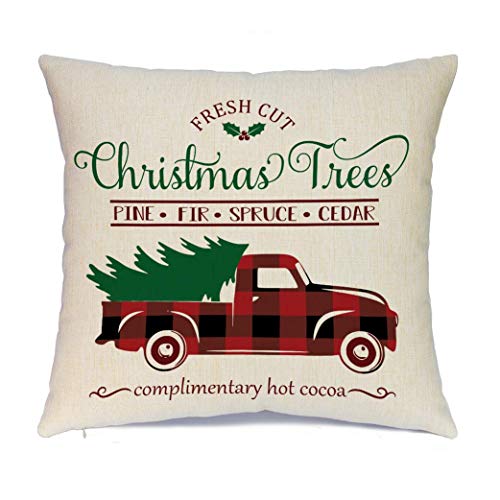 Ueerdand-Christmas-Decorations-Pillow-Covers-1818-Set-of-4-Black-and-Red-Xmas-Farmhouse-Buffalo-Plaid-Truck-Throw-Pillow-Case-for-Holiday-Home-Sofa-Couch Ueerdand Christmas Decorations Pillow Covers 1818 Set of 4 Black and Red Xmas Farmhouse Buffalo Plaid Truck Throw Pillow Case for Holiday Home Sofa Couch