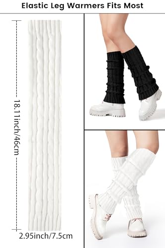 Image of Clothirily Leg Warmers - 2 Pairs Knit Leg Warmers for Women 80s Fashion Long Socks for Sports Party Yoga Winter Accessories