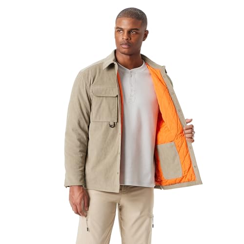 BASS OUTDOOR Mens Cordurory Snap Front Worker Shacket With 4 Usable Pockets Standard2