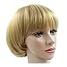 NEWPECK Girls Golden Mushroom Wig Short Bob Wig With Bangs Blonde Bowl Cut Wig Cap For Women