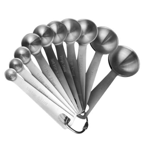 Imagen de Mikinona Juego De Cucharas Medidoras De Acero Inoxidable Ideal Para Sarten Inox y Reposteria