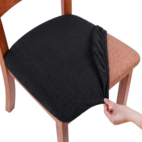 Qianderer Folding Chair Cover Stretch Covers Stretch Slipcovers Protector Removable Washable Chair Seat Cushion Protectors (Black One Size)