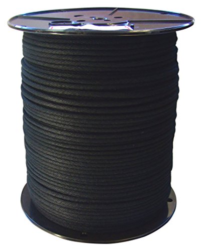 GREAT WHITE ROC360 600' Trick Line/Tie Line, Black, Unglazed, Cotton Cover W/Polyester Core For...