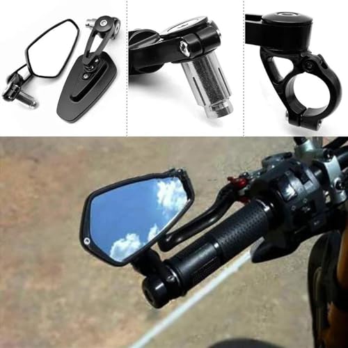Espejos retrovisores de moto con ajuste articulado y aluminio antivibración 6