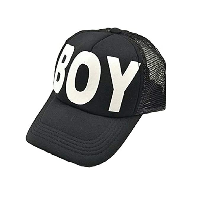 ALBARAKAHMen's & Women's BOY Printed Half Net Baseball Cap Men's Icon Trucker Structured Precurve Snapback Cap, Black One Size