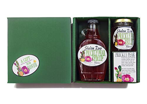 Shadow River Gourmet USA Prickly Pear Cactus Sampler Boxed Set with 10oz Syrup and 8oz Jelly - Made From Real Cactus Fruit Juice